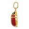 14K Yellow Gold Enameled Ladybug Charm Insect Pendant Jewerly 19mm x 11mm